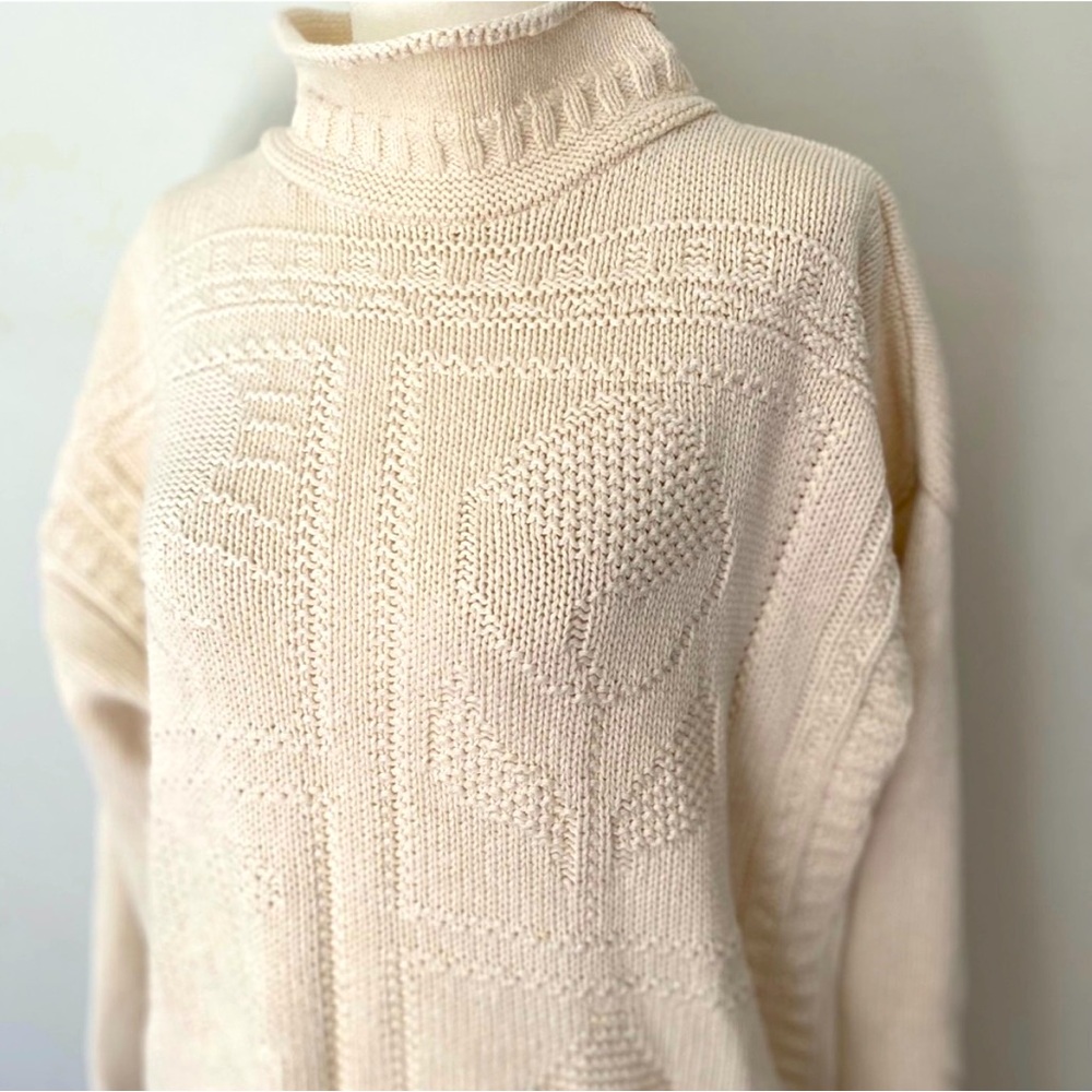 Vintage Cottagecore White Knit Street Sweater